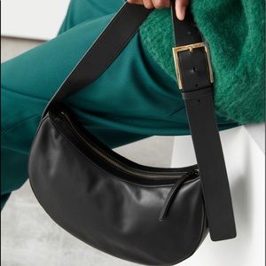 & Other Stories Buckle Strap Leather Shoulder Bag